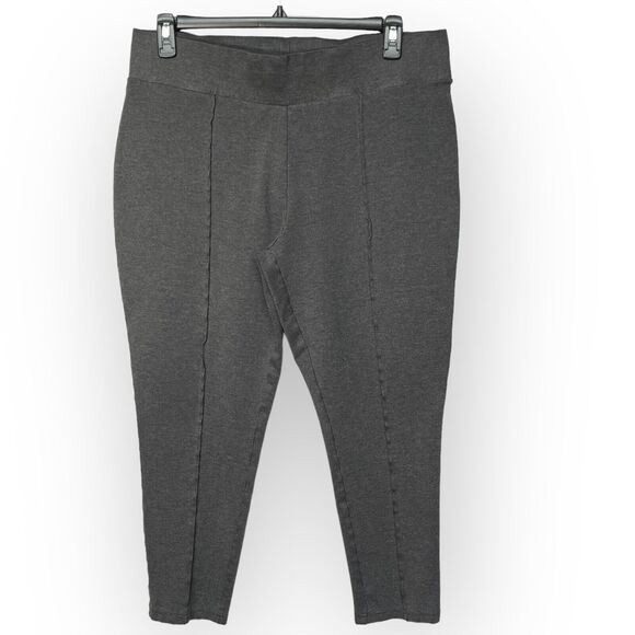 Seven7 Cropped Leggings Women Size XXL Gray Stretch Pull-On Ponte Front‎ Seam - Picture 1 of 11